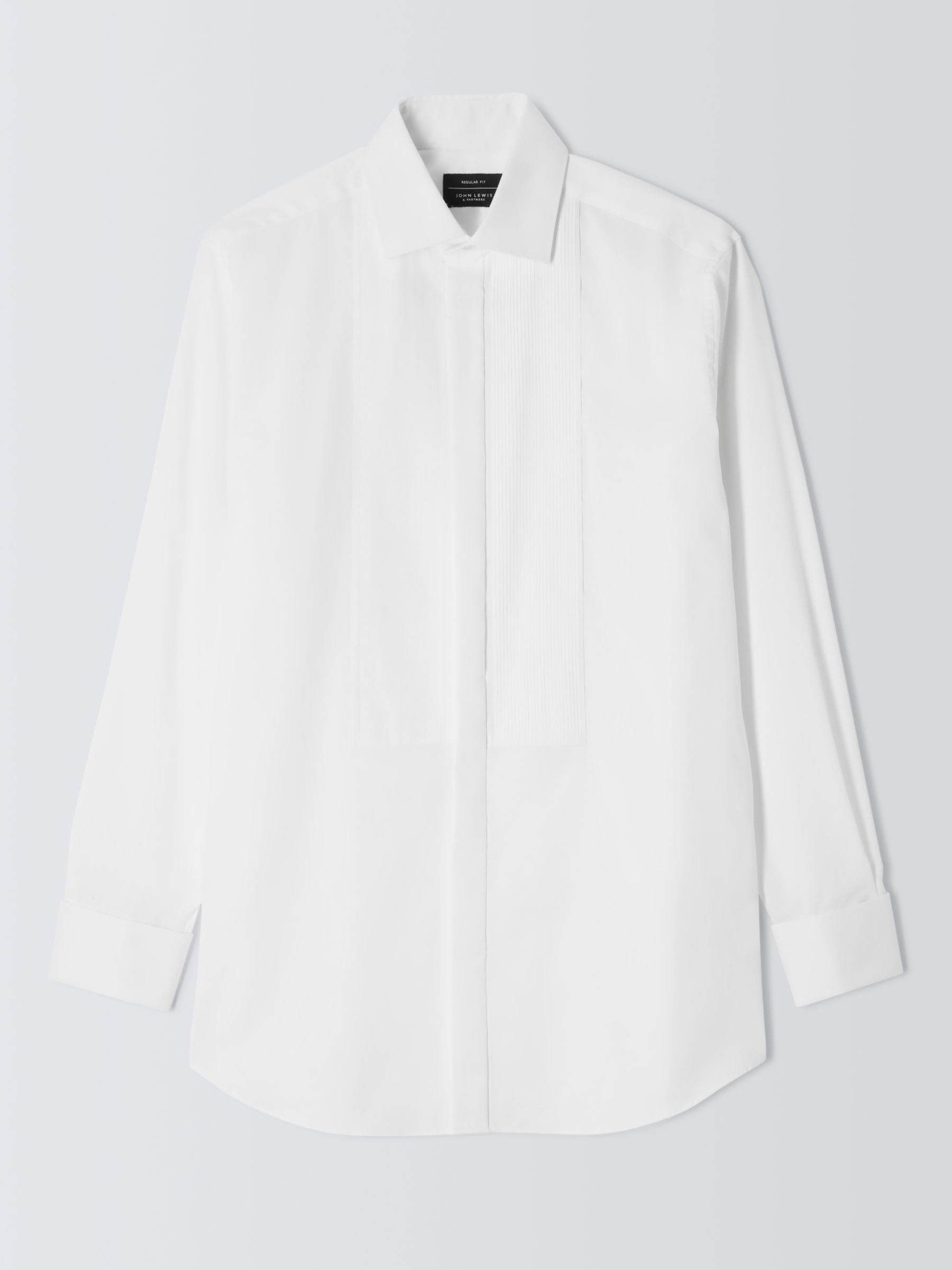 John Lewis Pleated Point Collar Regular Fit Dress Shirt, White at John ...