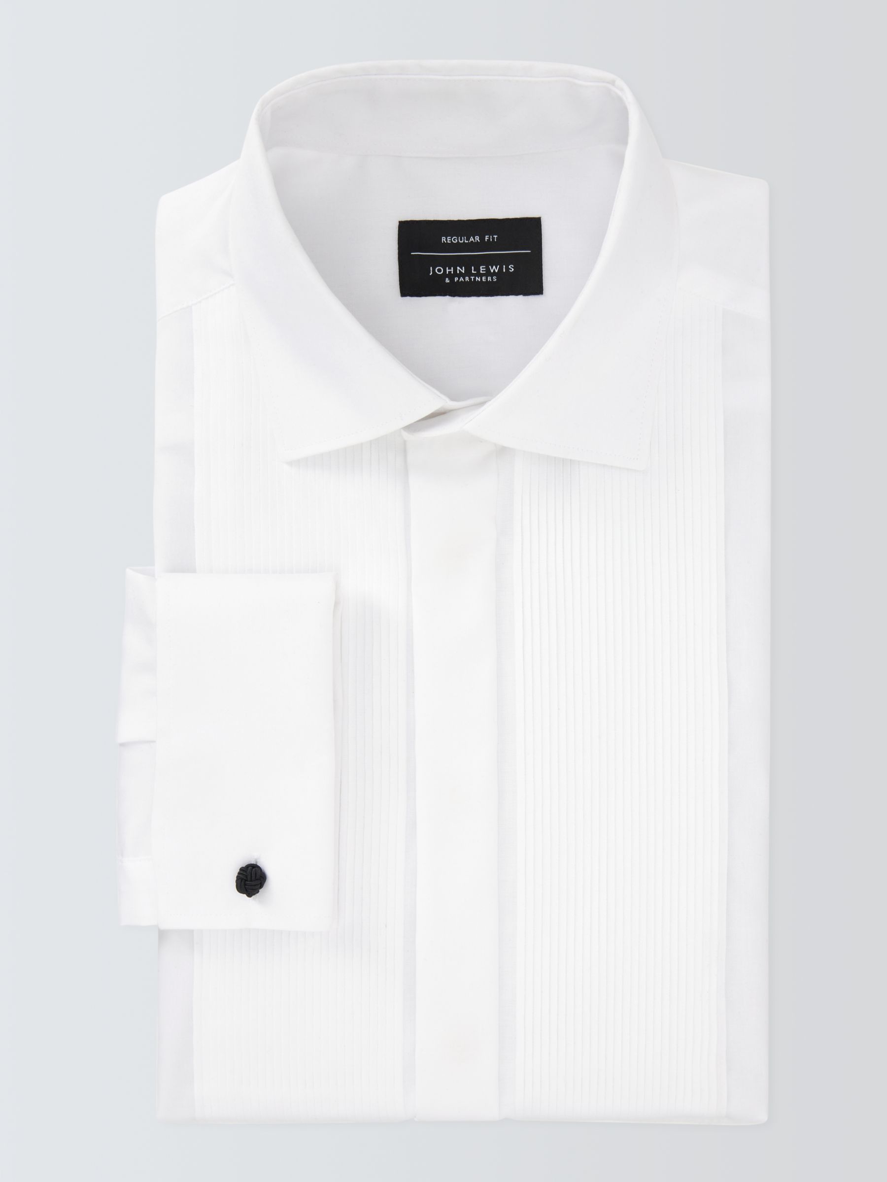 Buy John Lewis Pleated Point Collar Regular Fit Dress Shirt, White Online at johnlewis.com
