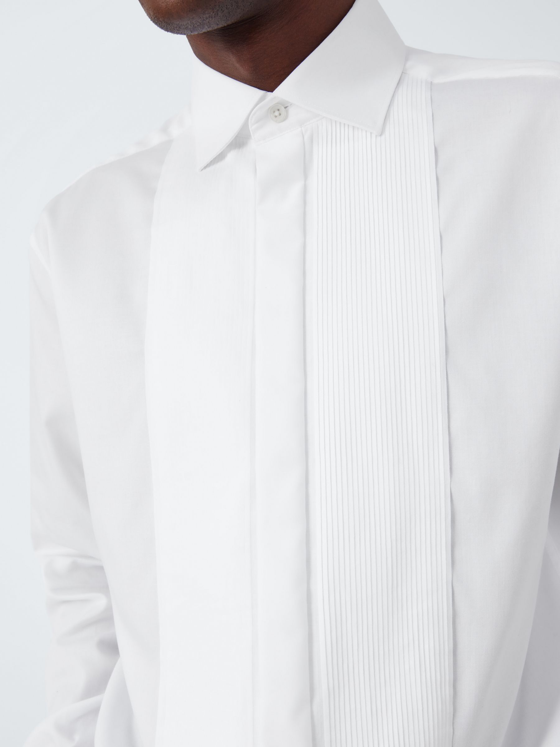 Buy John Lewis Pleated Point Collar Regular Fit Dress Shirt, White Online at johnlewis.com