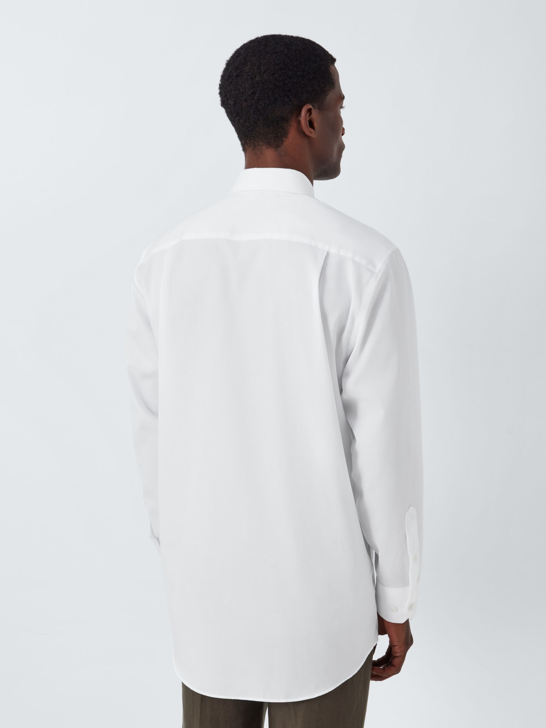 John Lewis Non Iron Twill Regular Fit Single Cuff Shirt, White, 16.5L