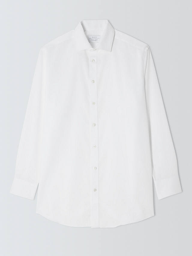 John Lewis Non Iron Twill Regular Fit Single Cuff Shirt, White