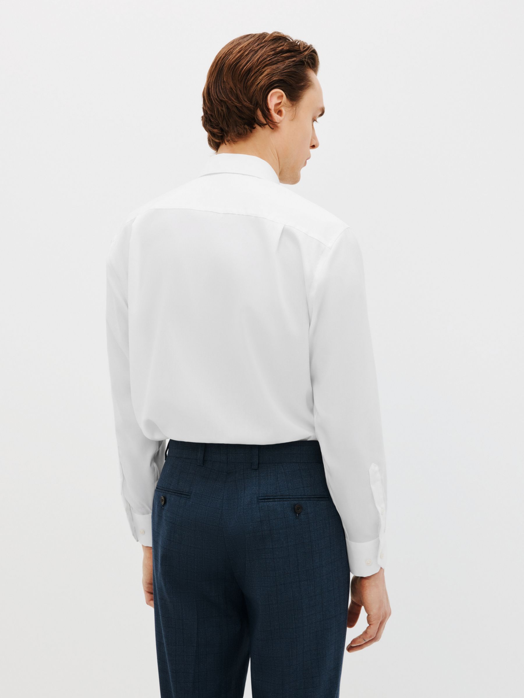 John Lewis Non Iron Twill Regular Fit Single Cuff Shirt, White, 16.5L
