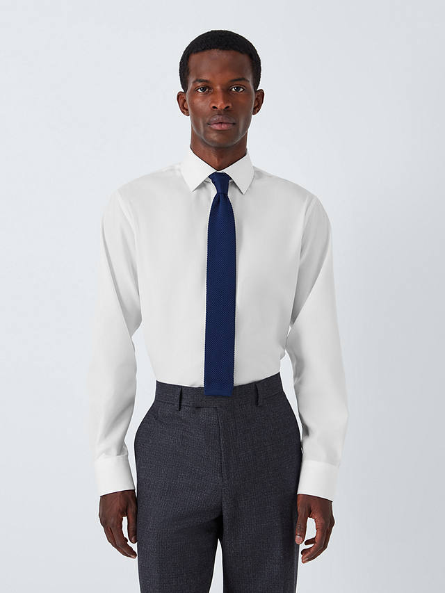 John Lewis Non Iron Twill Tailored Fit Shirt, White