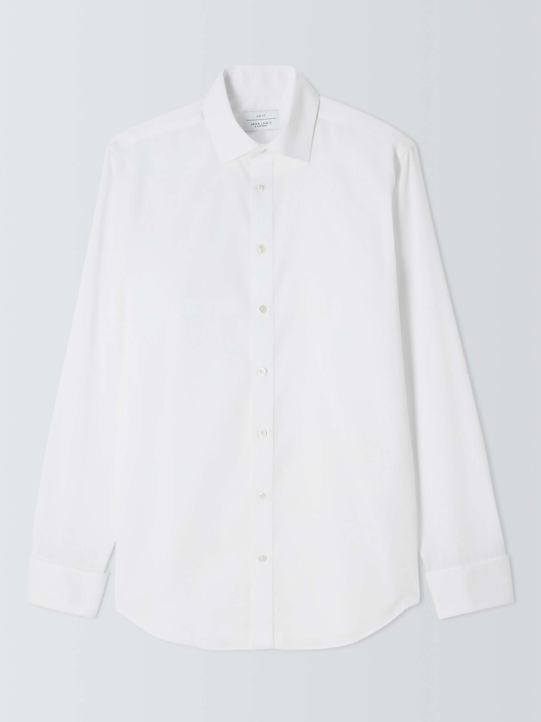 Buy John Lewis Non Iron Twill Double Cuff Slim Fit Shirt, White Online at johnlewis.com
