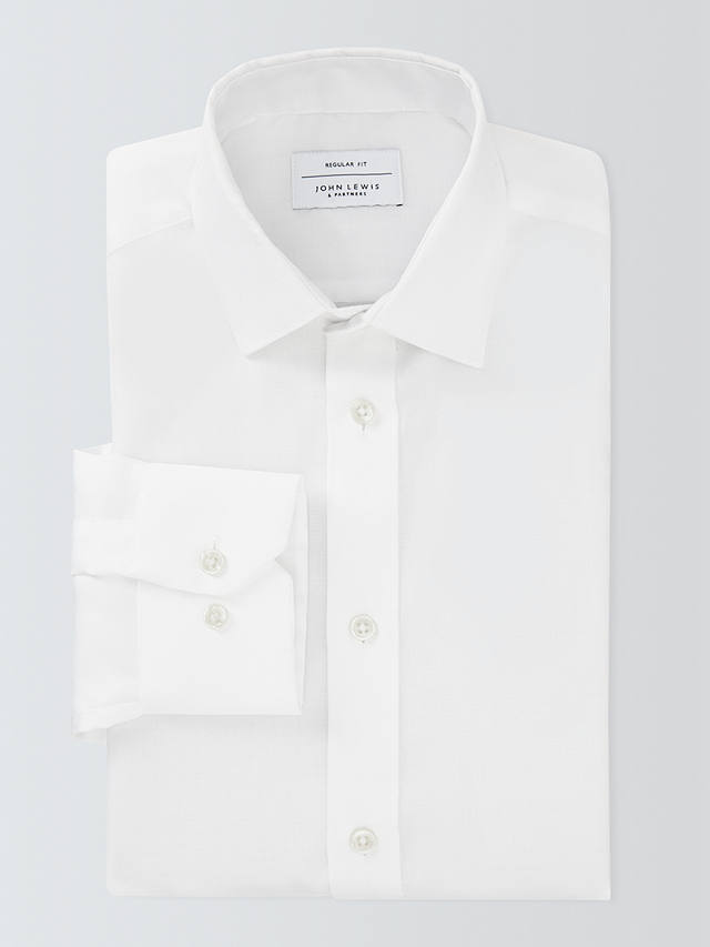 John Lewis Dobby Regular Fit Shirt, White