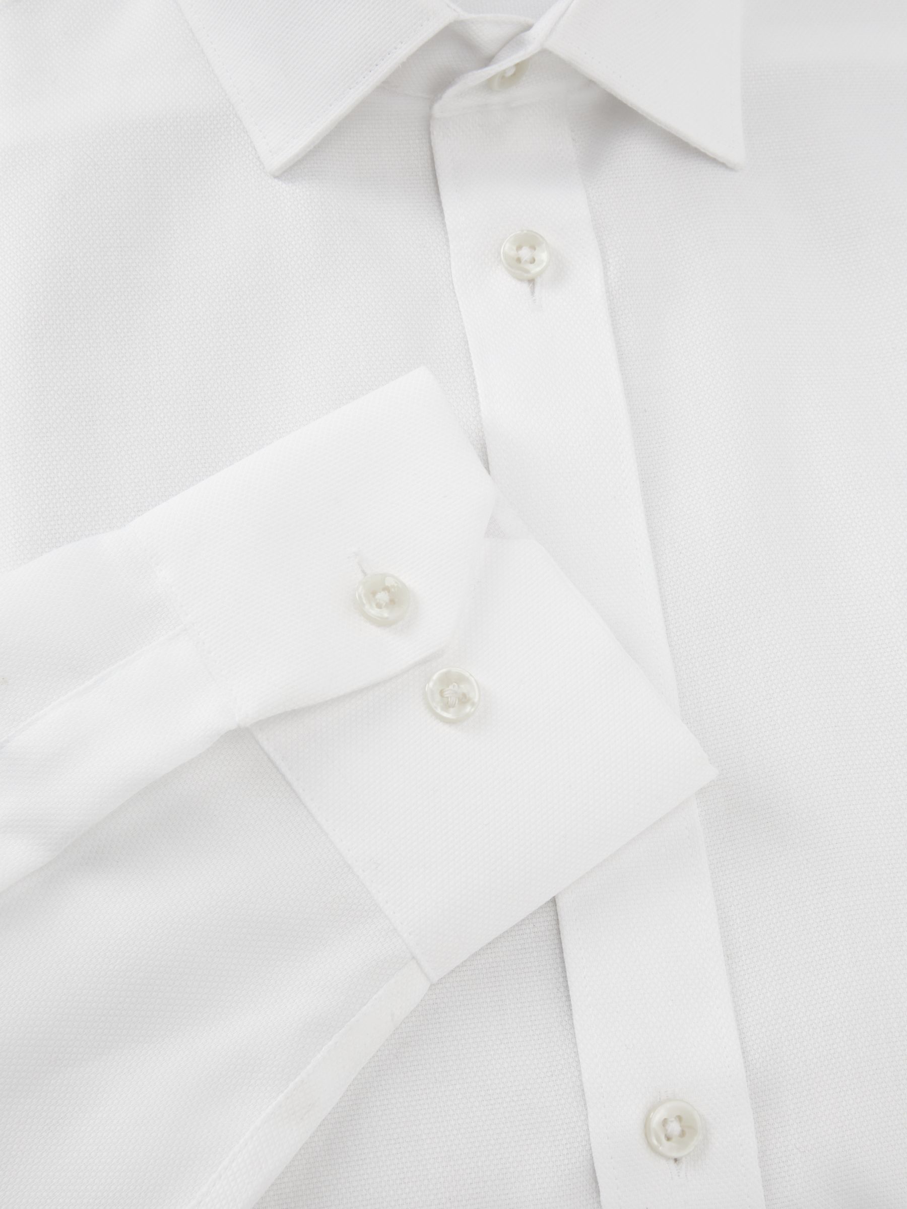 John Lewis Dobby Regular Fit Shirt, White, 17.5R