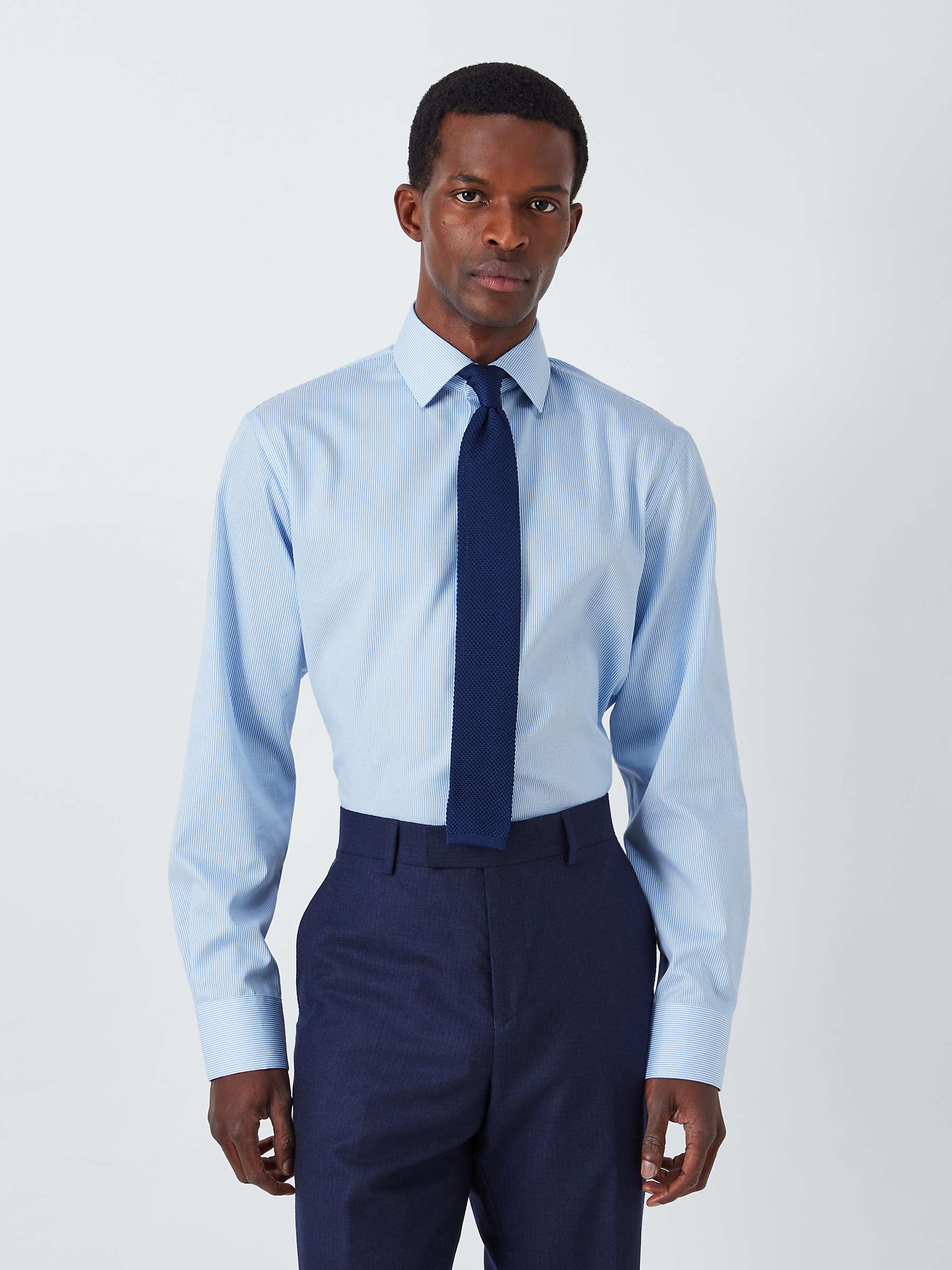 Buy John Lewis Non Iron Bengal Stripe Tailored Fit Shirt, Blue Online at johnlewis.com