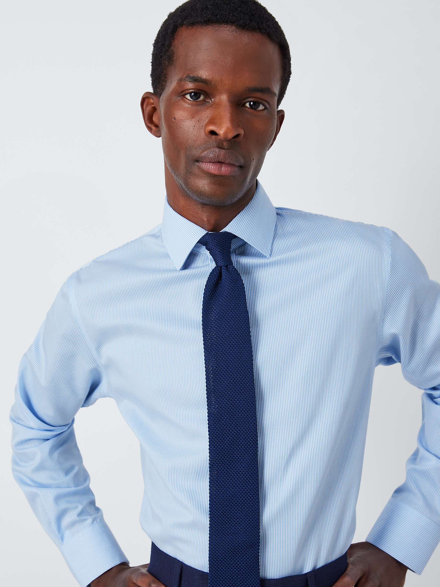 Buy John Lewis Non Iron Bengal Stripe Tailored Fit Shirt, Blue Online at johnlewis.com