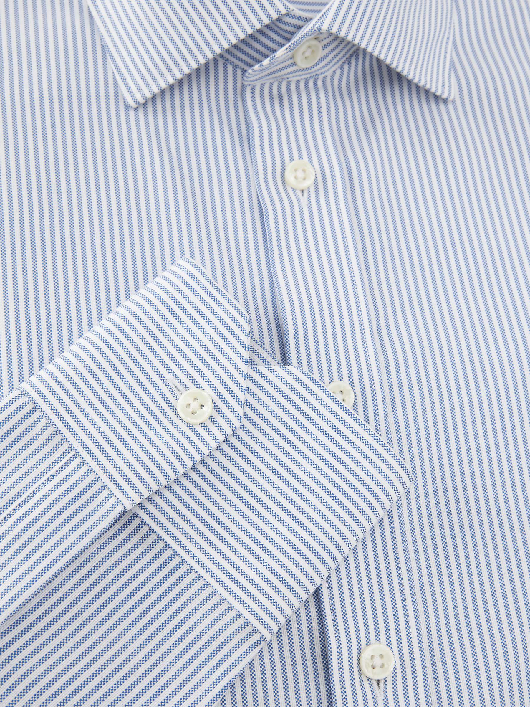 John Lewis Oxford Stripe Tailored Fit Shirt, Blue Stripe at John Lewis ...