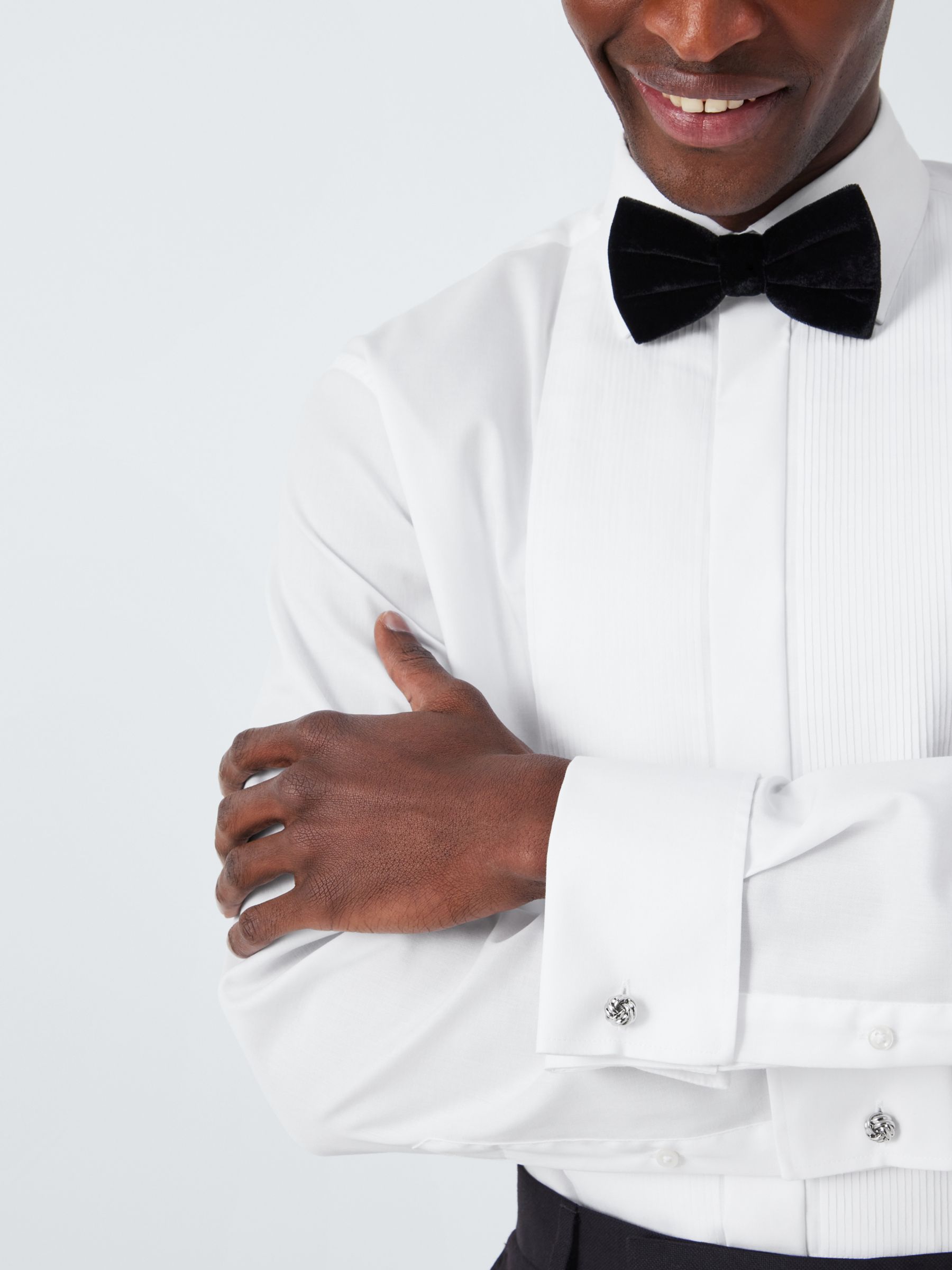 Buy John Lewis Pleated Point Collar Tailored Fit Dress Shirt, White Online at johnlewis.com