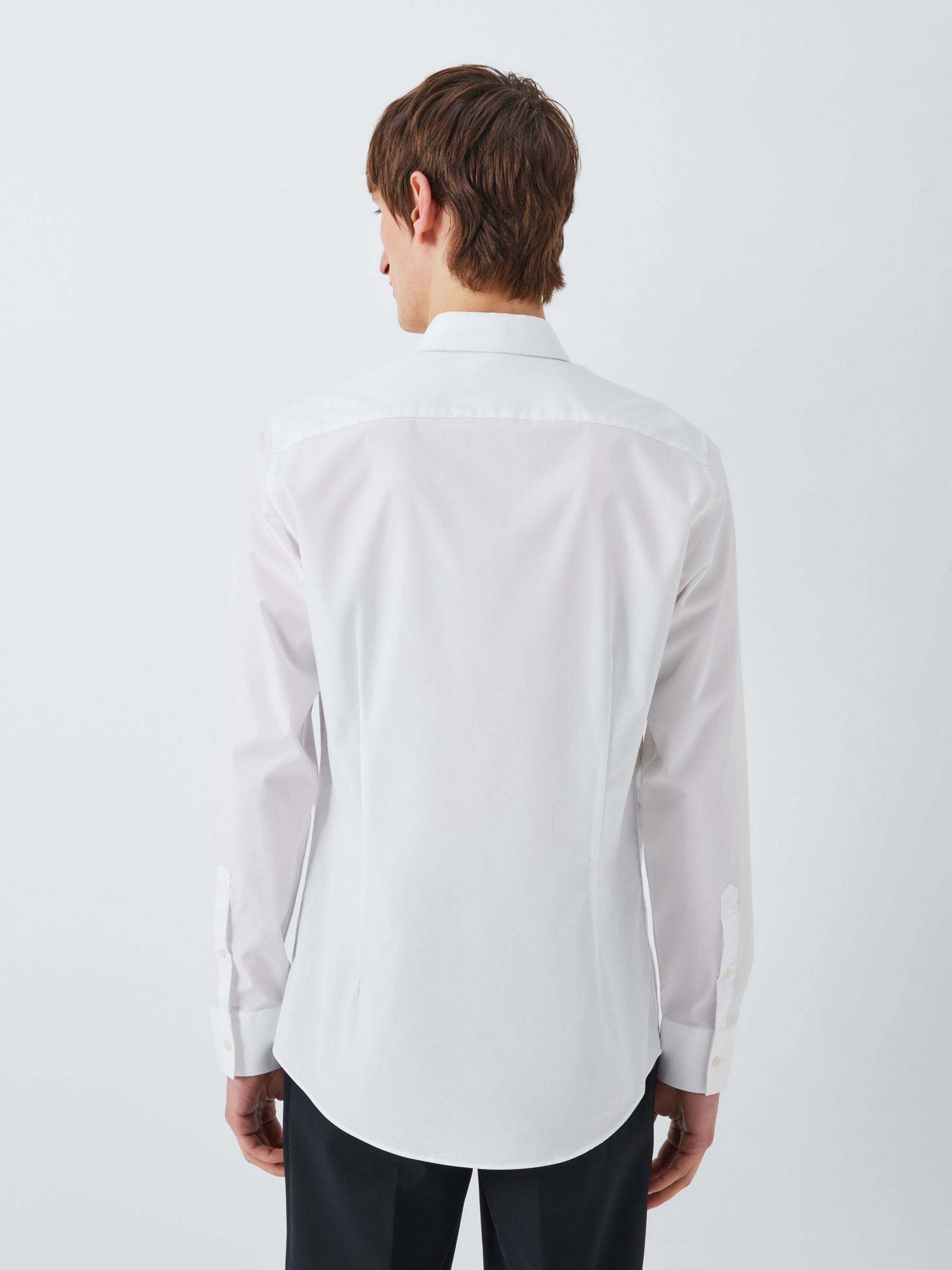 Kin Stretch Poplin Slim Fit Shirt, White at John Lewis & Partners