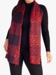 chesca Animal Squares Scarf, Red/Black