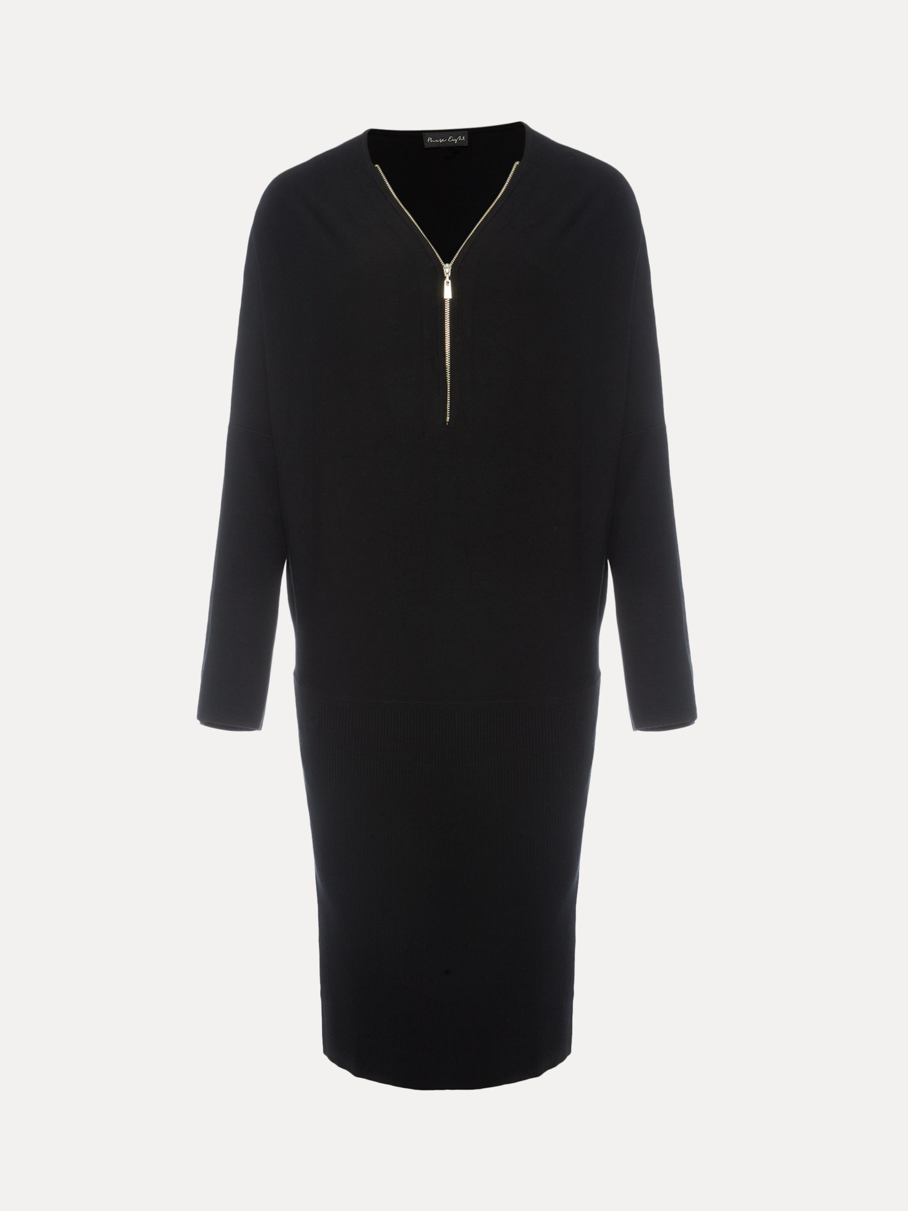 Buy Phase Eight Becca Zip Neck Dress, Black Online at johnlewis.com