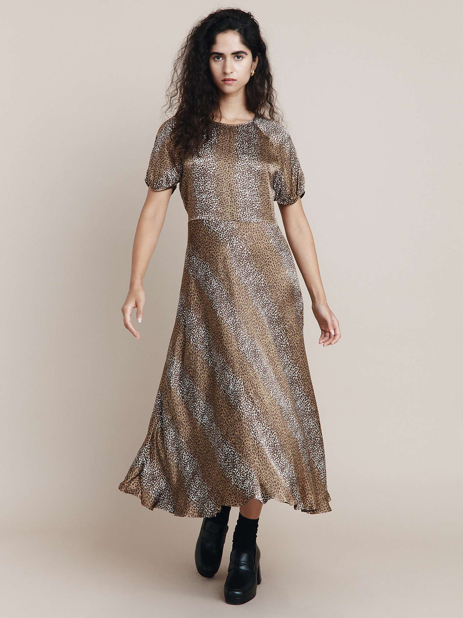 Buy Ghost Bea Midi Dress, Brown Leopard Online at johnlewis.com