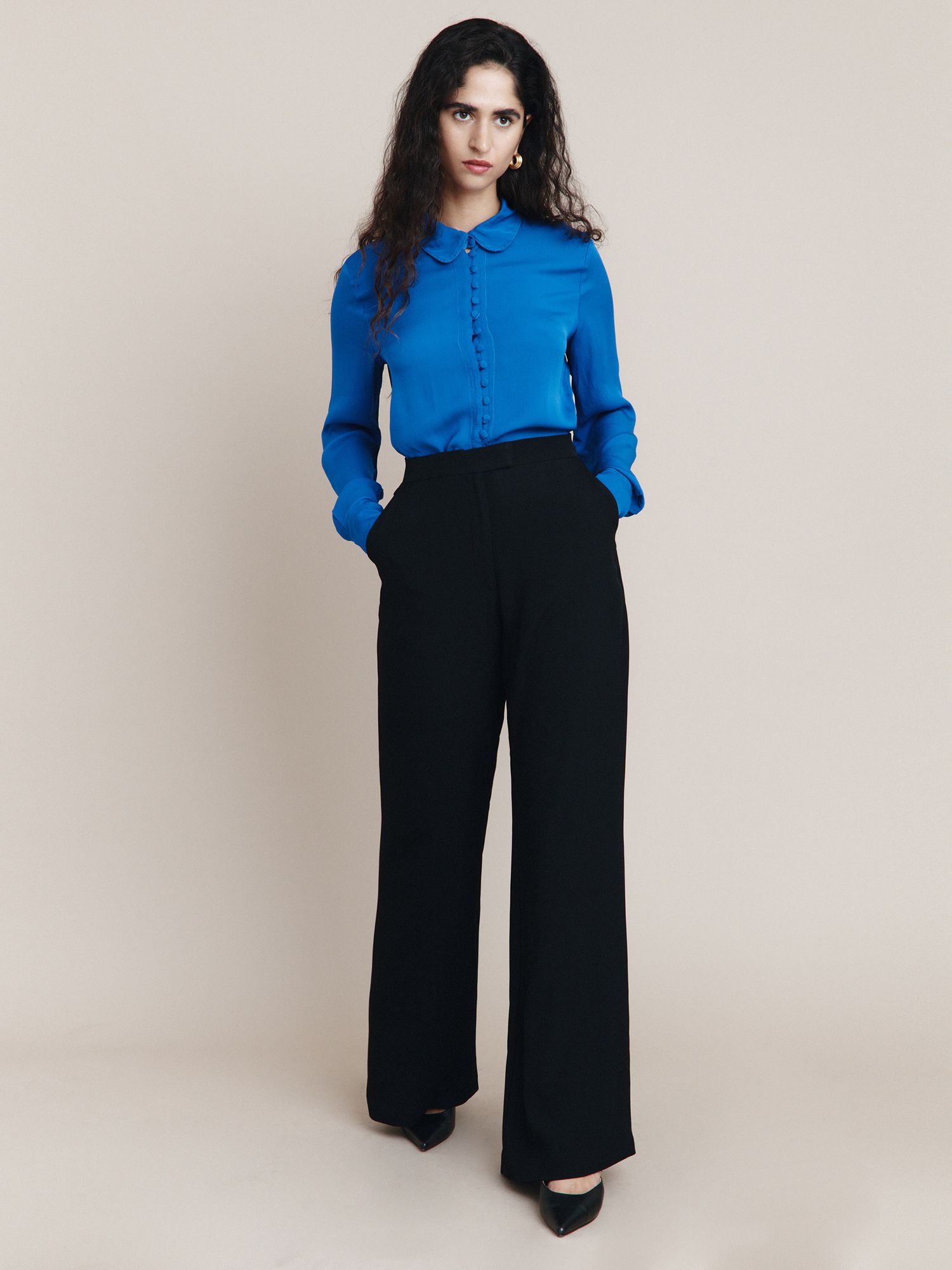 Ghost Mia Blouse, Blue at John Lewis & Partners