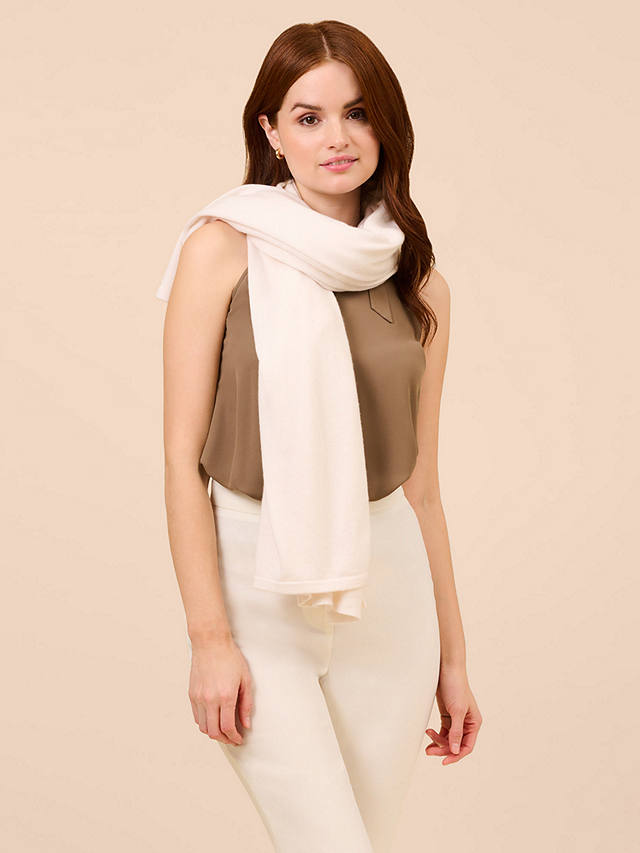 Adrianna Papell Classic Solid Cashmere Blend S’HUG® Cardigan Wrap, Ivory