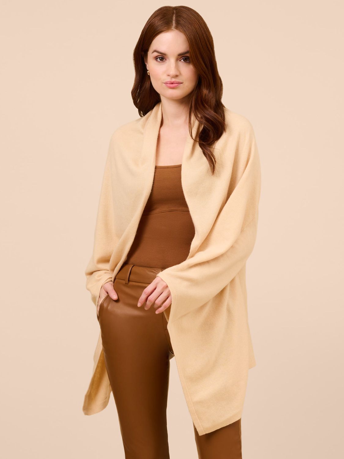 Adrianna Papell Classic Solid Cashmere Blend S HUG Cardigan Wrap