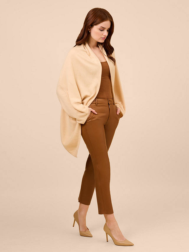 Adrianna Papell Classic Solid Cashmere Blend S’HUG® Cardigan Wrap, Champagne