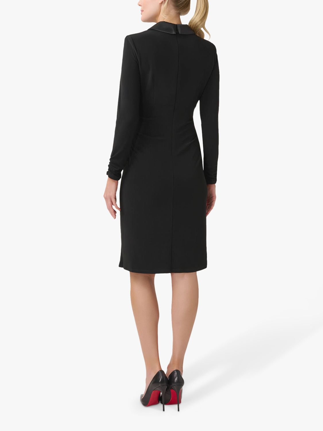 Adrianna Papell Jersey Tuxedo Dress Black at John Lewis Partners