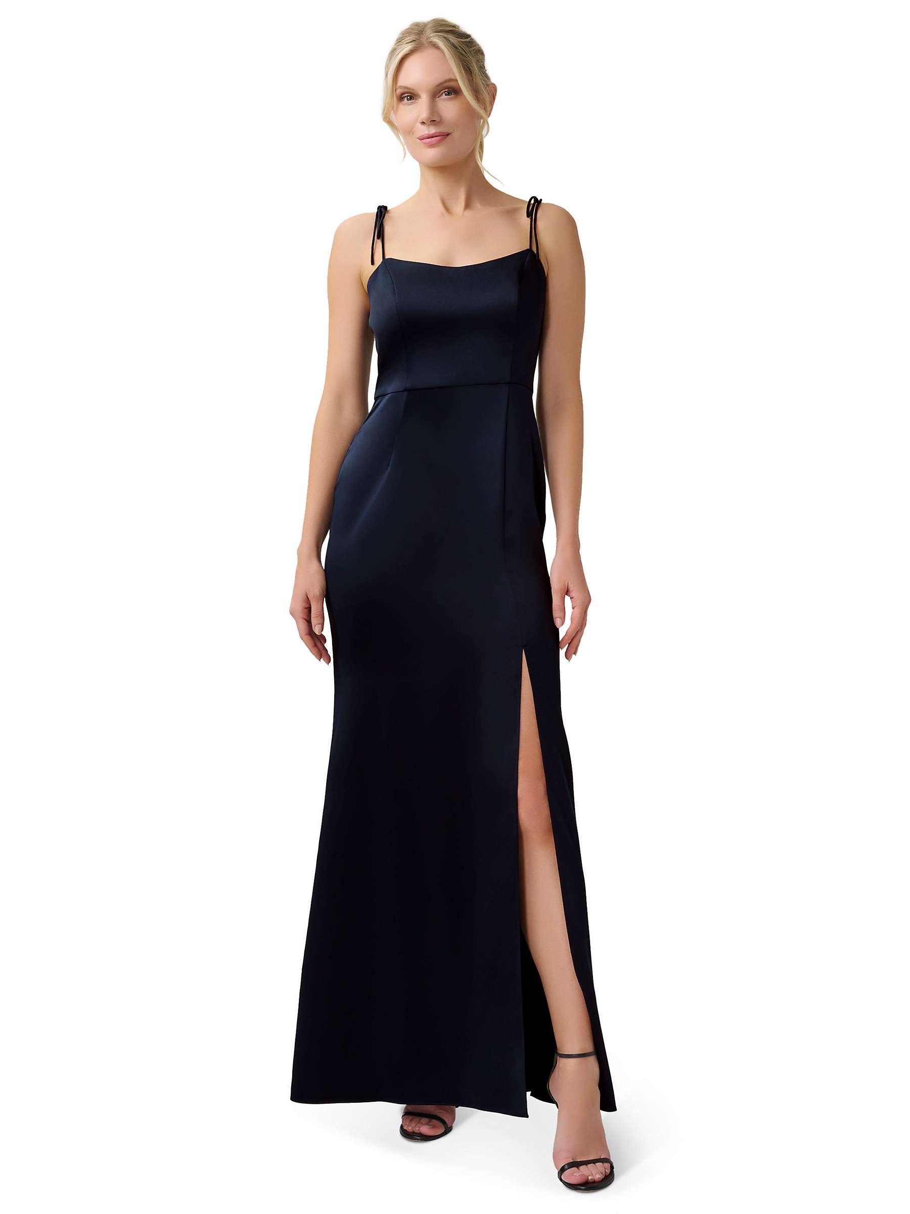Buy Adrianna Papell Satin Crepe Maxi Dress, Dark Navy Online at johnlewis.com