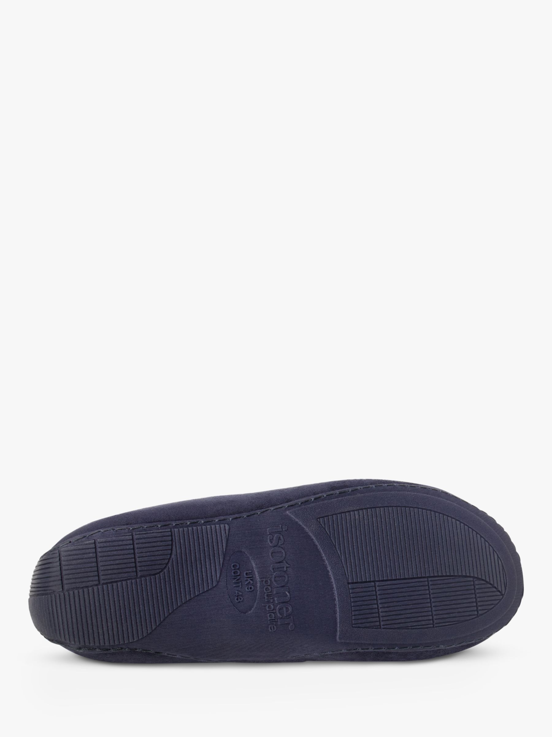 totes Airtex Suedette Moccasin Slippers, Navy, 8