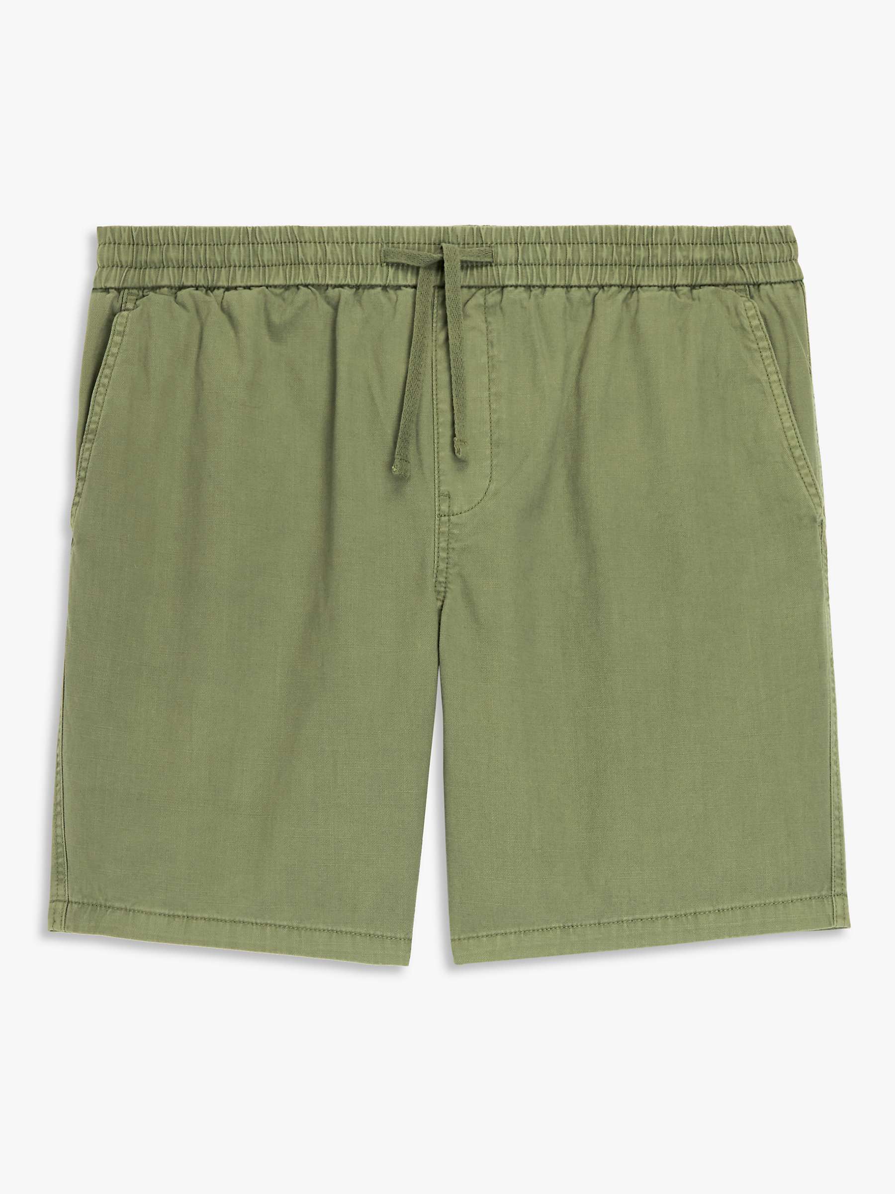 John Lewis Sun Faded Garment Dyed Drawstring Shorts, Calliste Green at ...