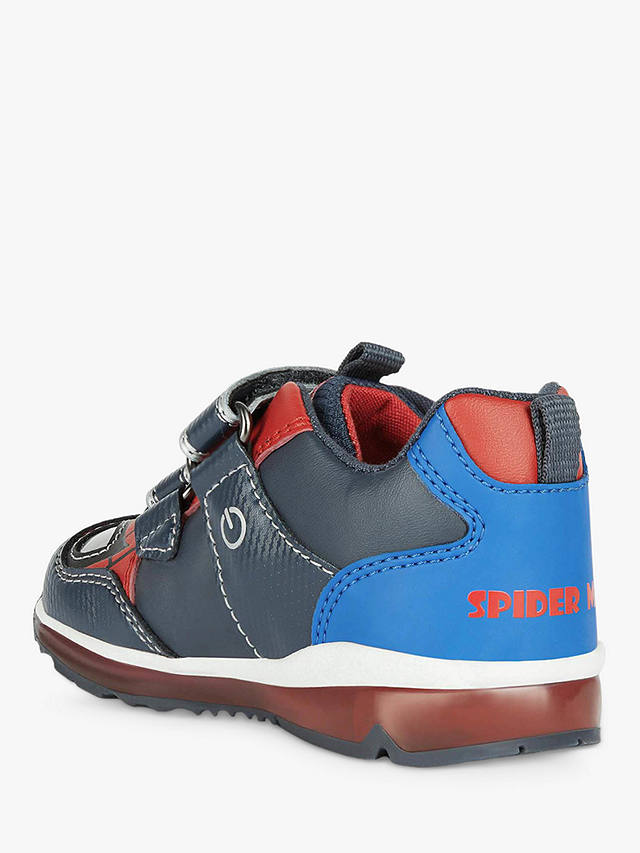 Geox Kids' Todo Spider-Man Light-Up Trainers, Navy/Red            