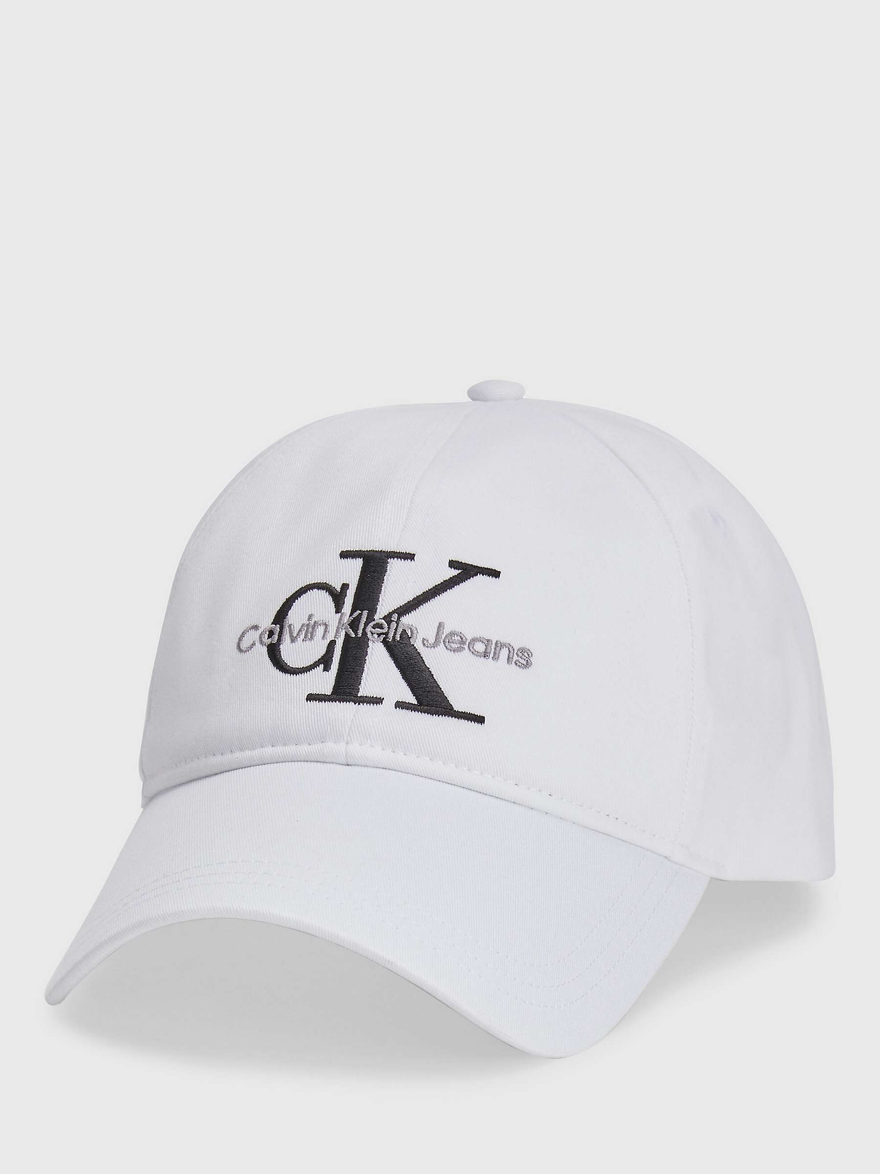 Calvin Klein Jeans Monogram Logo Baseball Cap, Bright White at John Lewis &  Partners