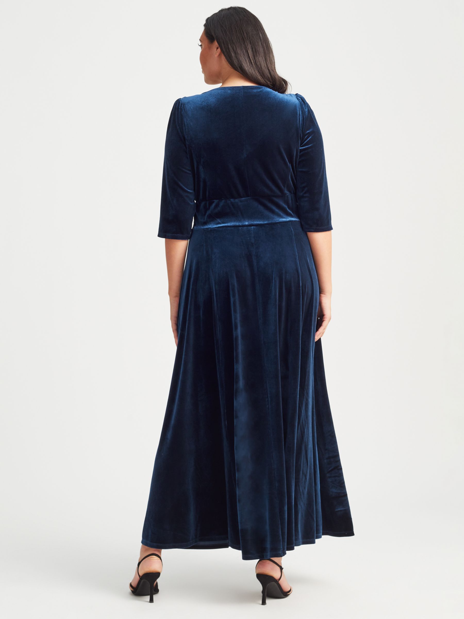 Scarlett & Jo Velvet Maxi Dress, Blue at John Lewis & Partners