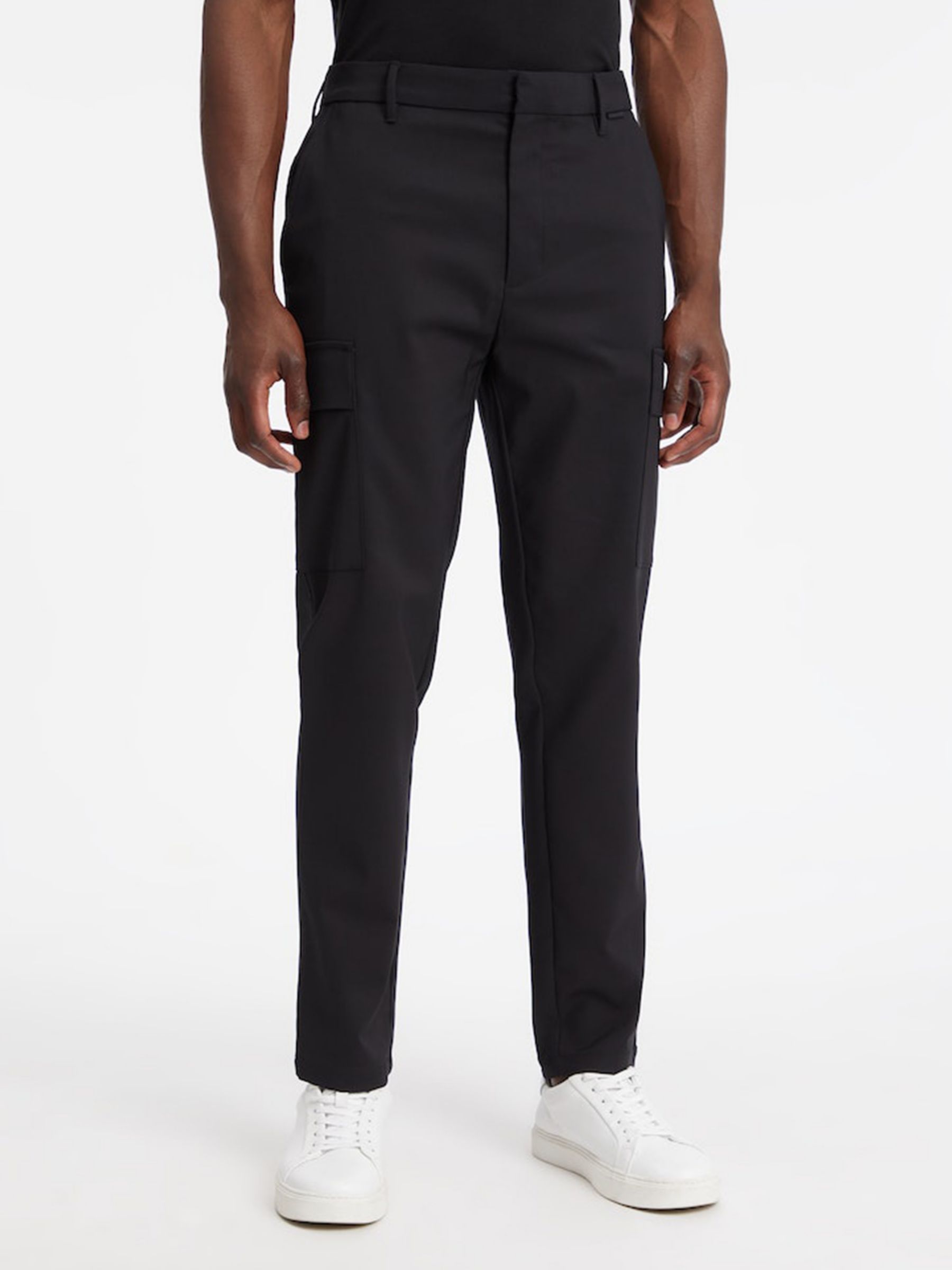 Calvin Klein Tapered Cargo Trousers, CK Black at John Lewis & Partners