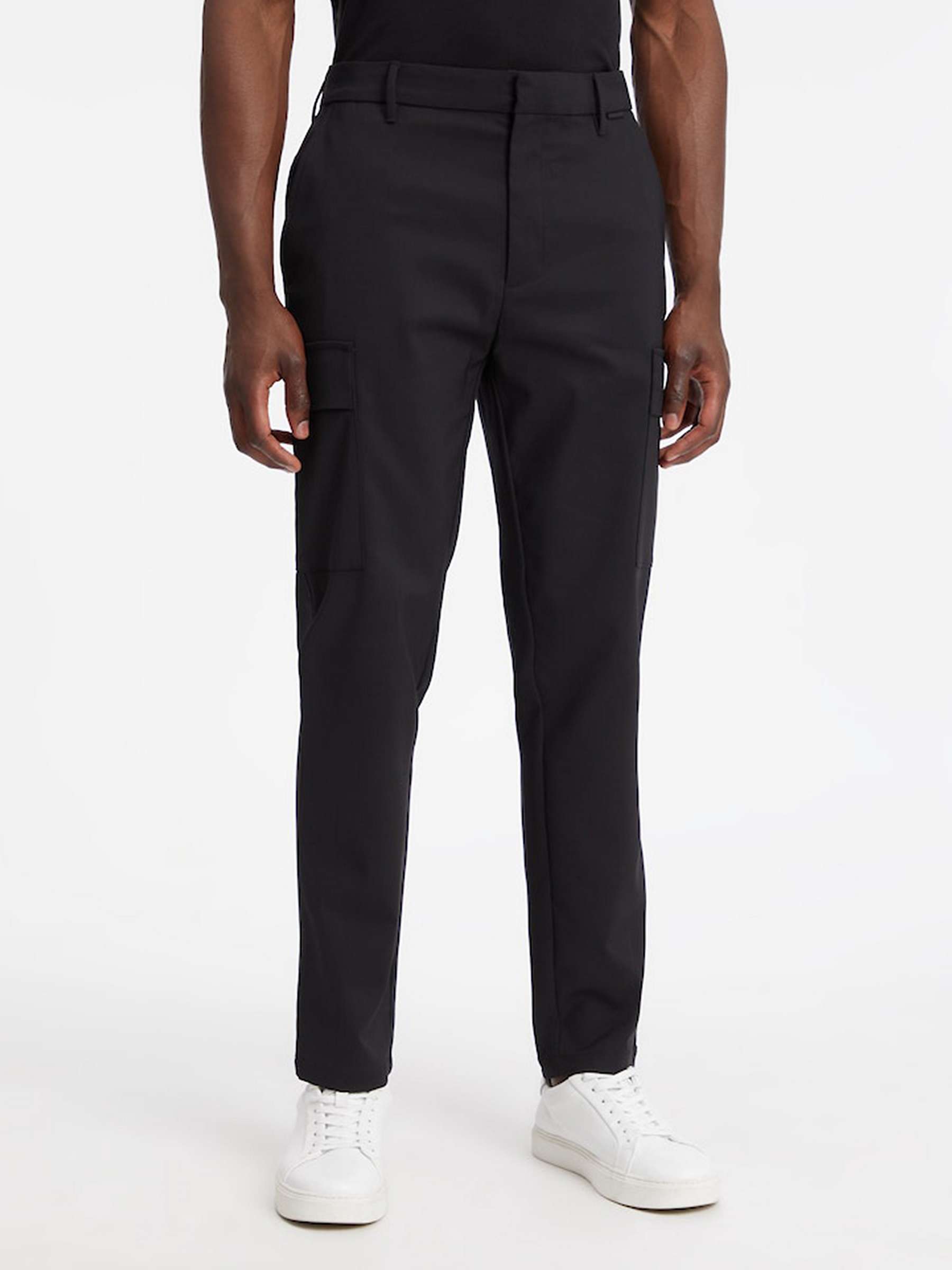 Buy Calvin Klein Tapered Cargo Trousers, CK Black Online at johnlewis.com