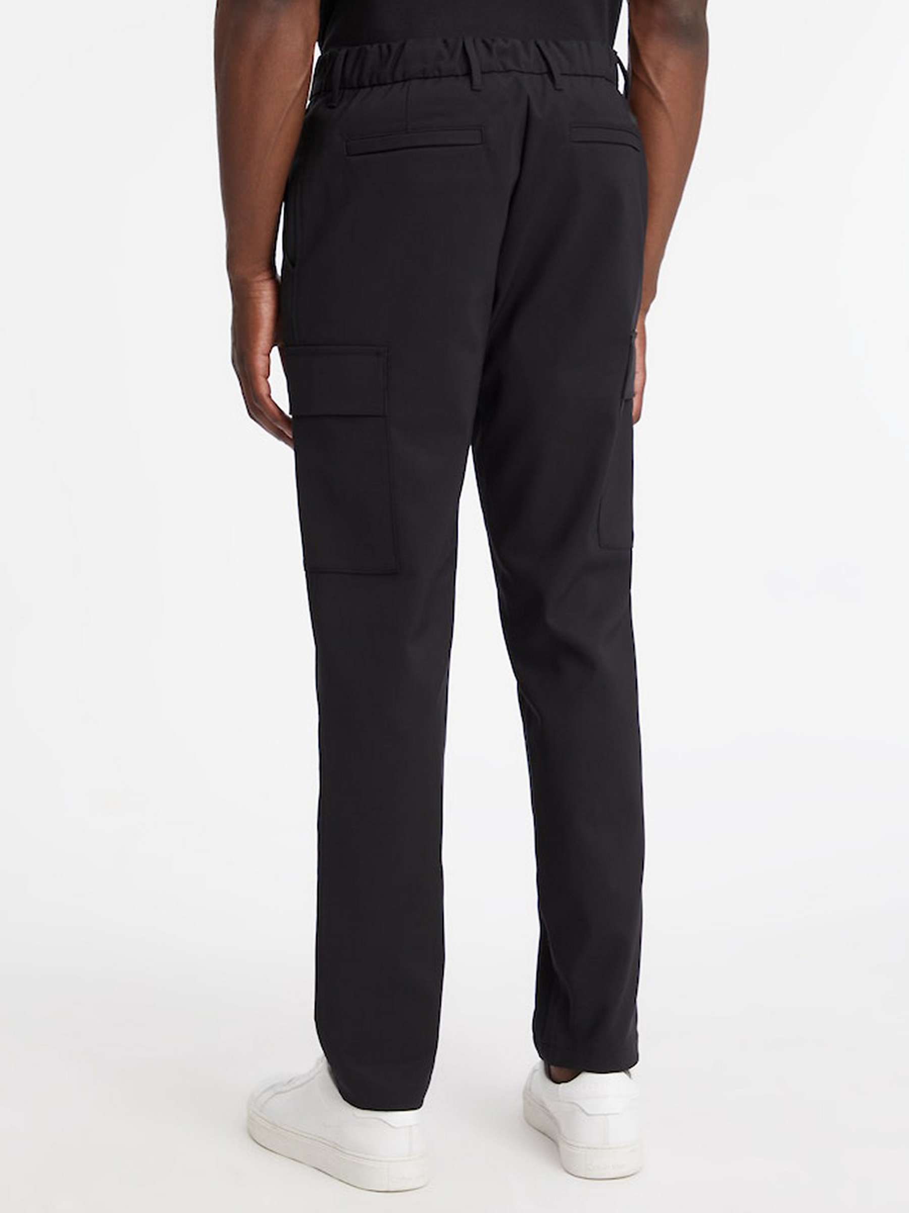 Buy Calvin Klein Tapered Cargo Trousers, CK Black Online at johnlewis.com