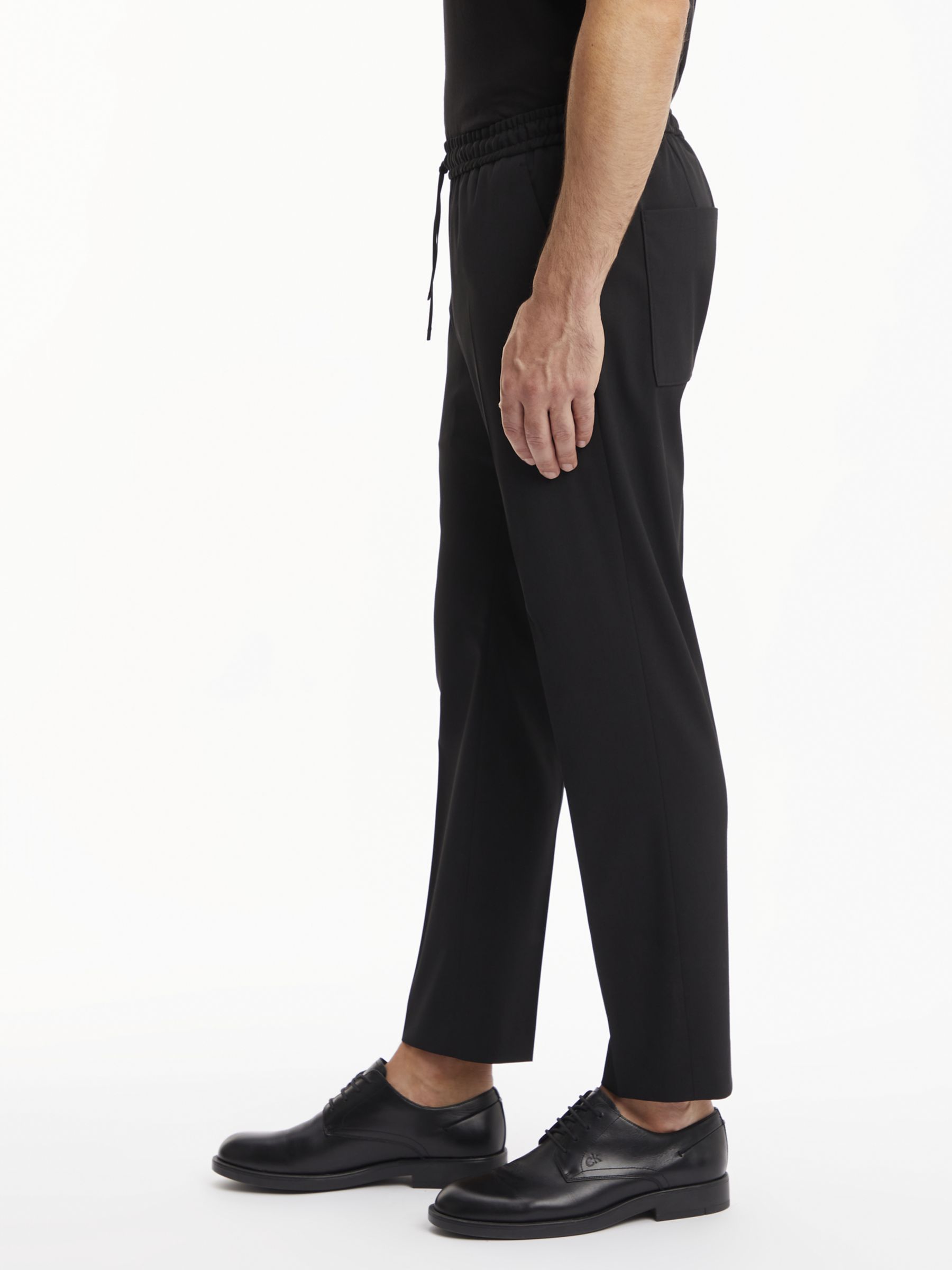 Calvin Klein Wool Blend Gabardine Tailored Joggers, Ck Black, XS