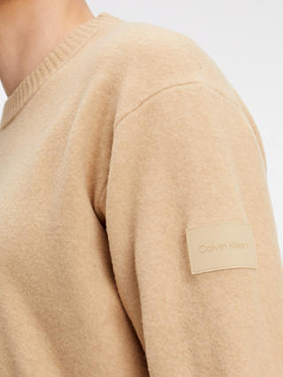 Calvin Klein Comfort Fit Wool Blend Jumper, Travertine