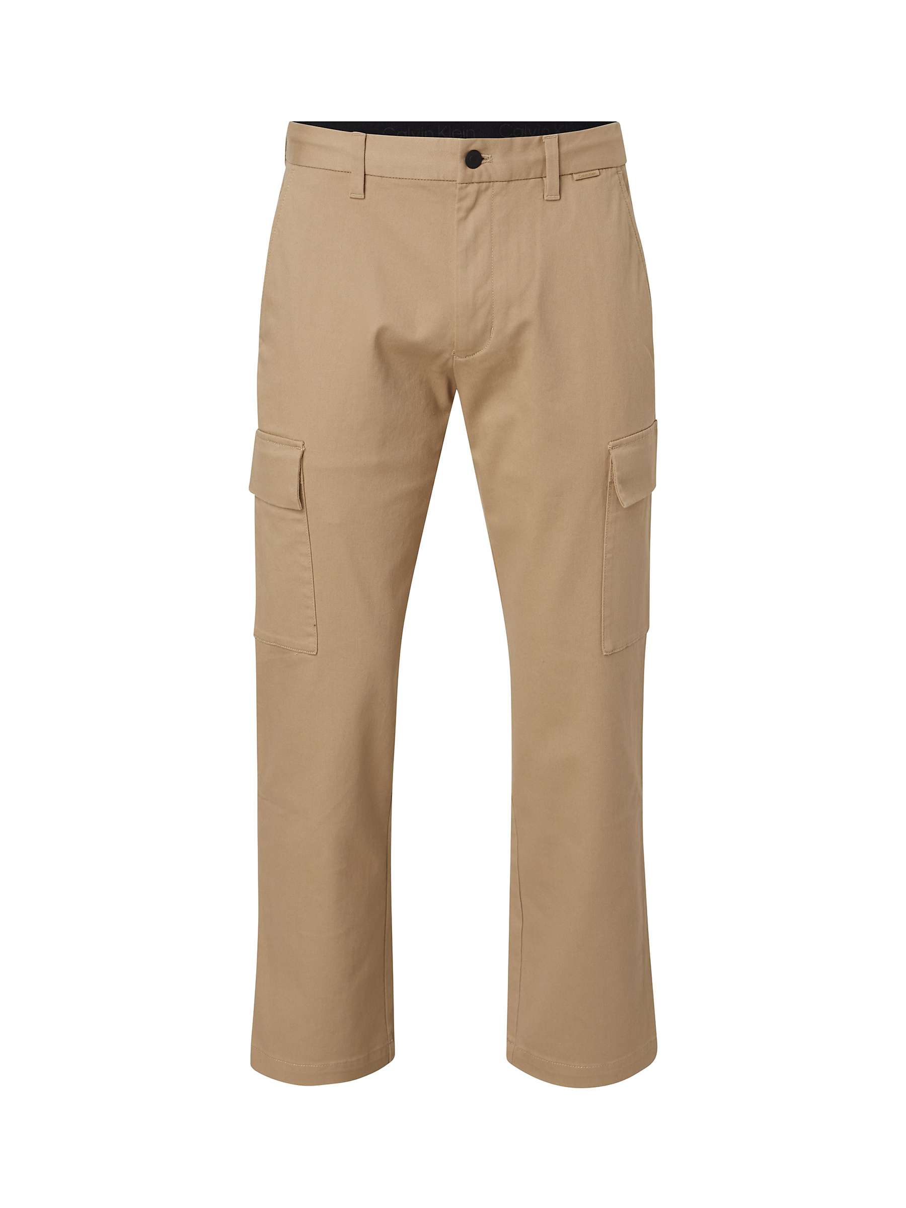 Buy Calvin Klein Straight Cargo Trousers, Travertine Online at johnlewis.com