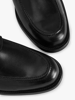 John Lewis Men's Leather Loafers, Black