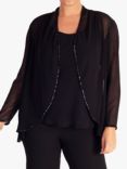 chesca Beaded Trim Georgette Shrug