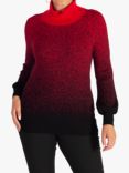 chesca Heart and Animal Print Turtleneck Jumper, Grey/Red at John Lewis &  Partners