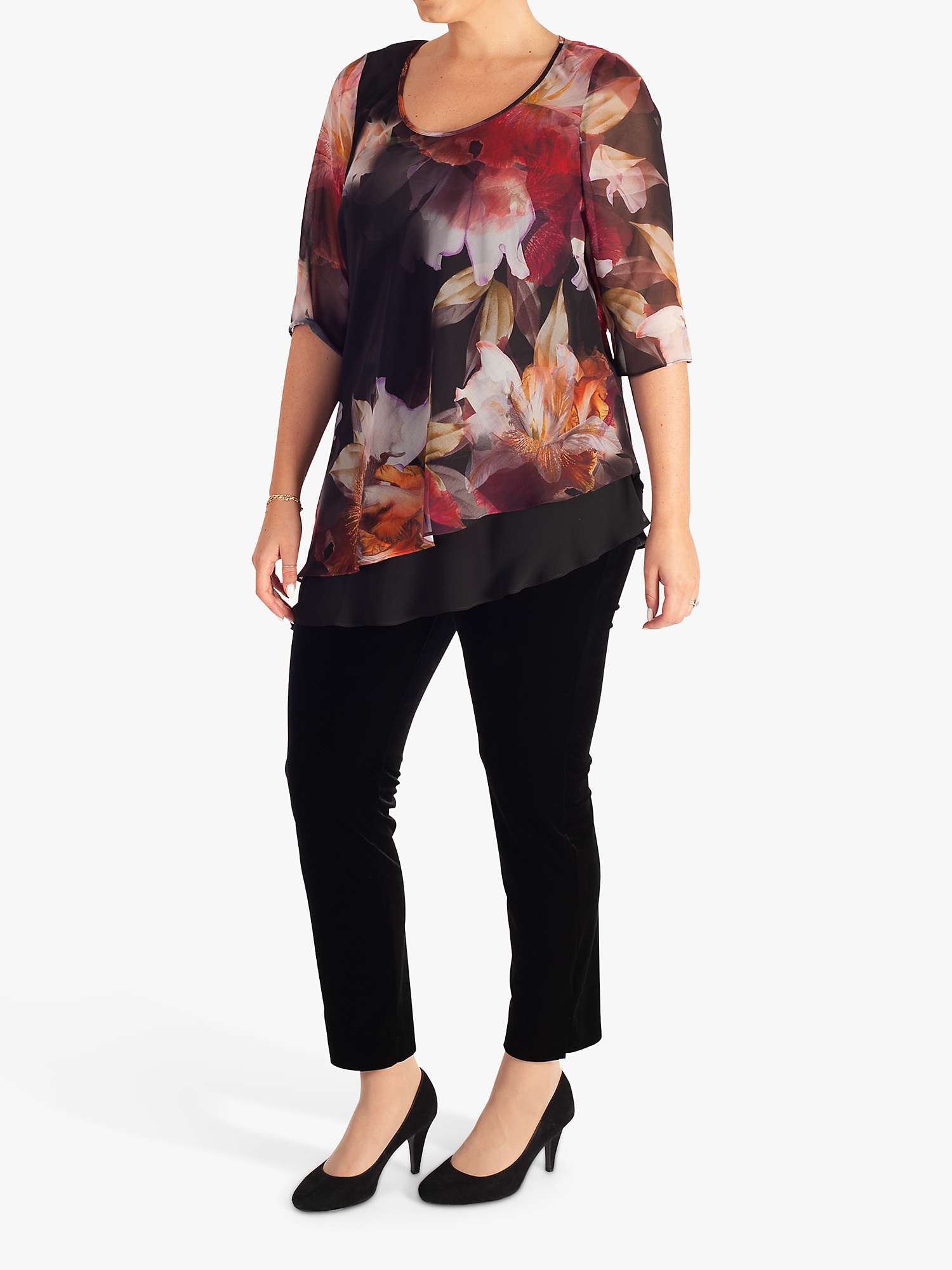 Buy chesca Orchid Print Layered Chiffon Top, Multi Online at johnlewis.com