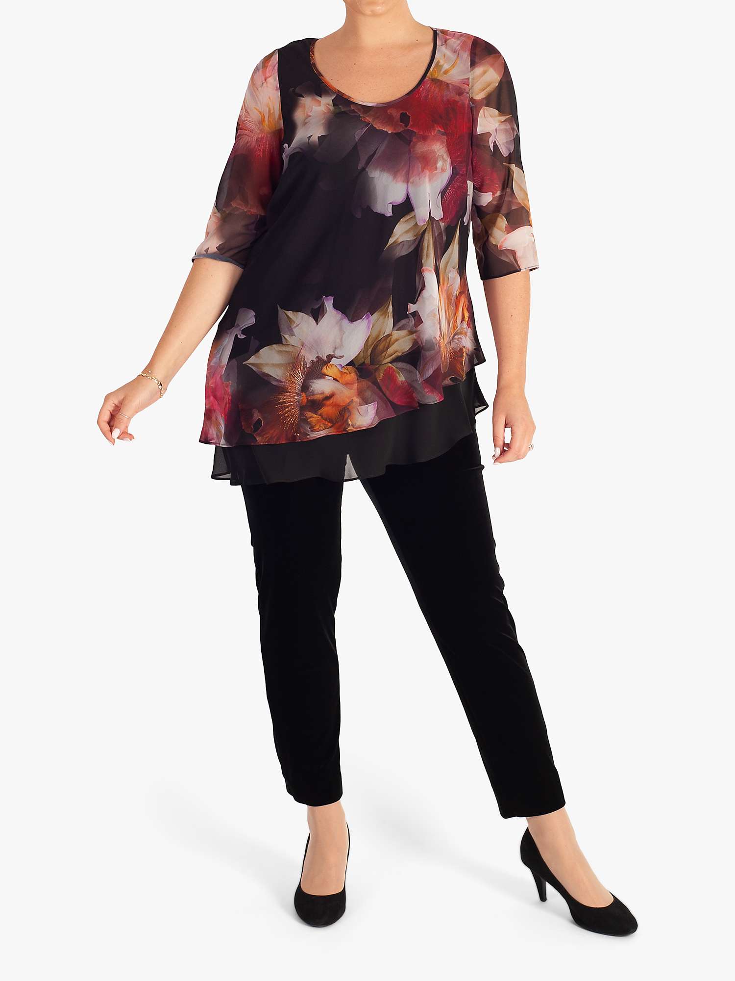 Buy chesca Orchid Print Layered Chiffon Top, Multi Online at johnlewis.com