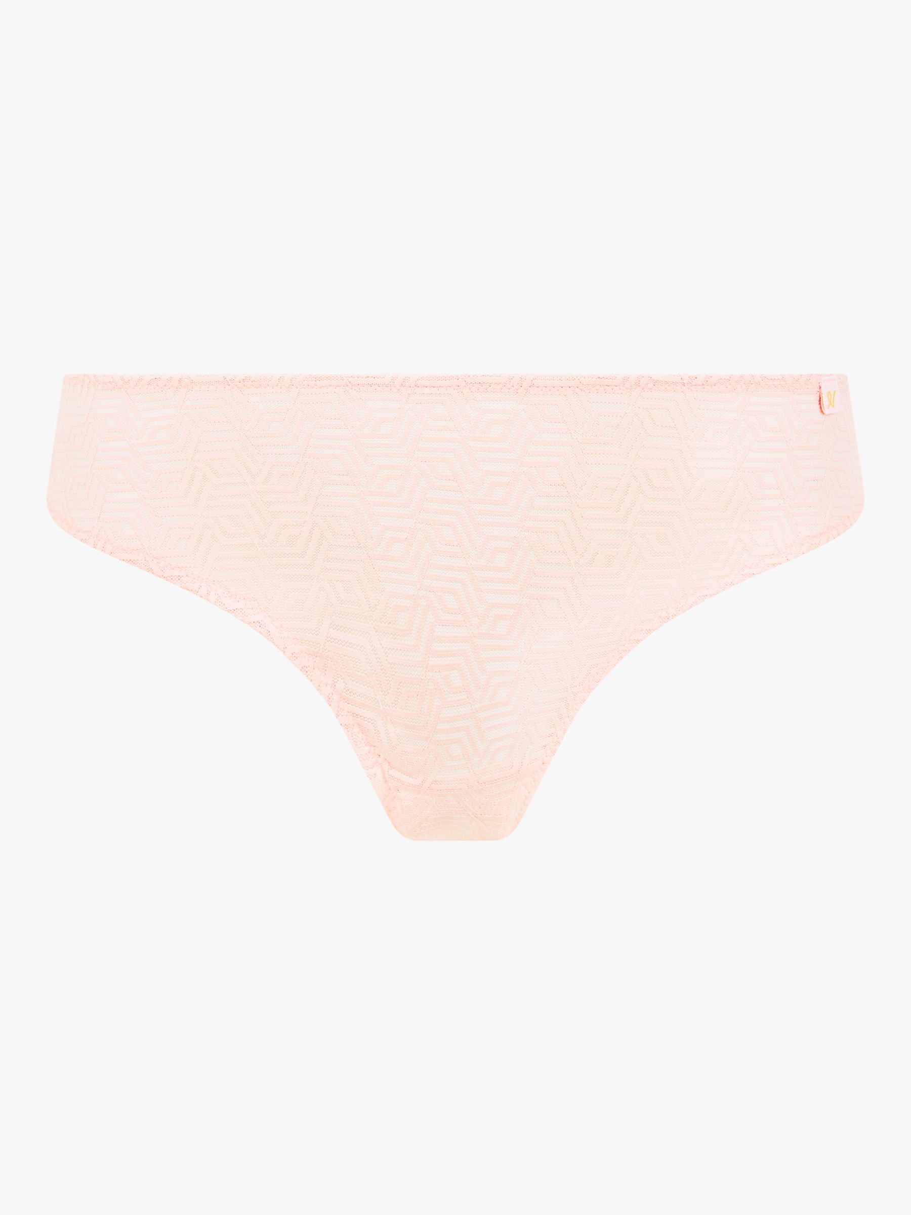 Nudea Barely There Geometric Thong, Blush Pink at John Lewis & Partners