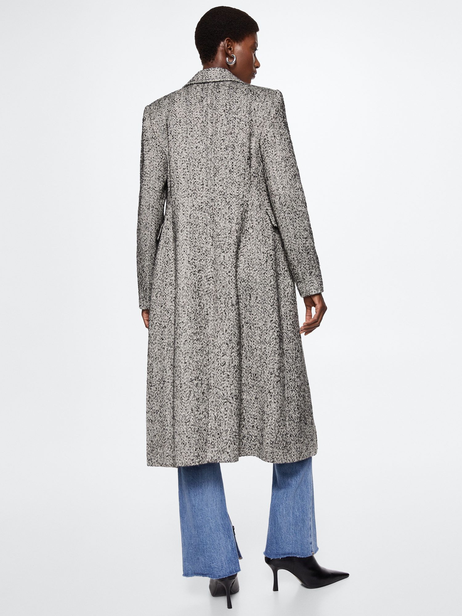 Mango Dalmata Textured Coat White