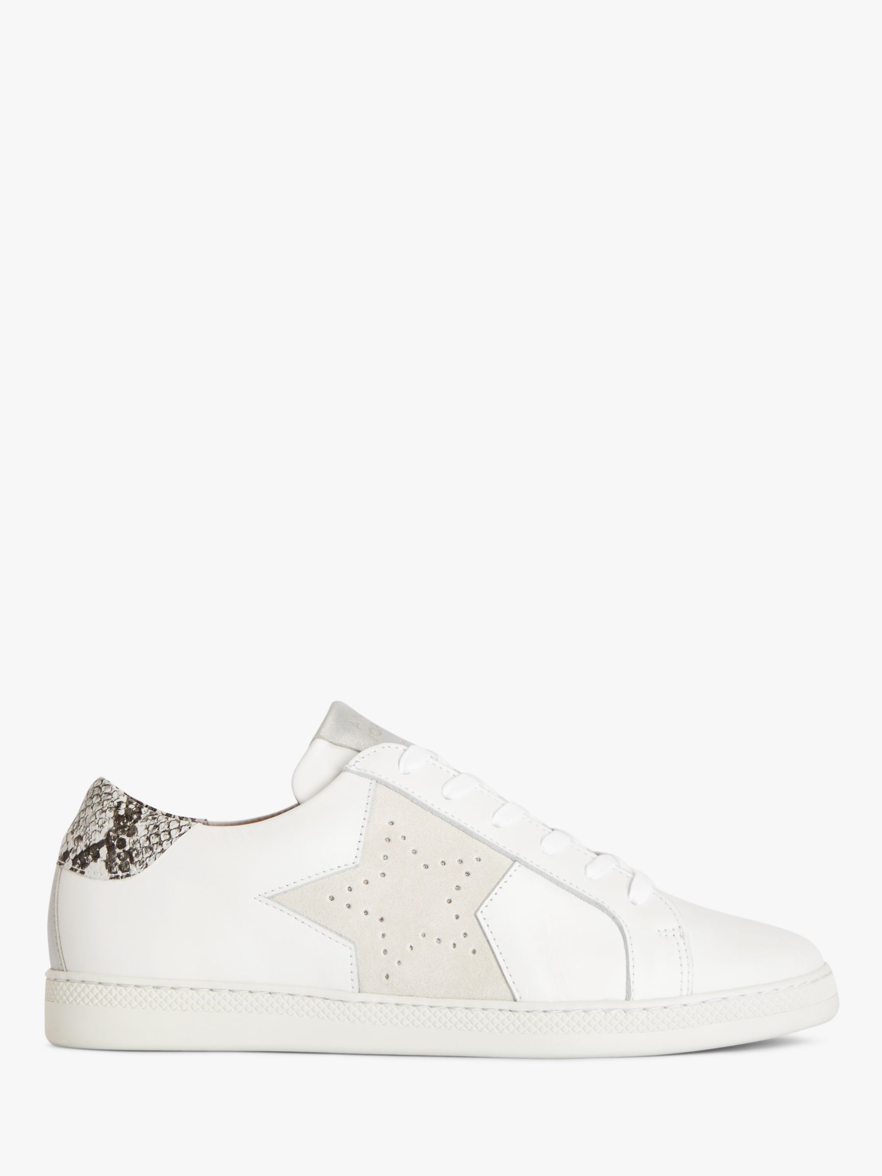 AND/OR Estar Leather Star Detail Trainers, White/Multi at John Lewis ...