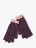 FatFace Charlotte Chenille Gloves, Purple