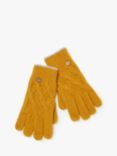 FatFace Mia Cable Knit Gloves, Mustard