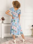 Jolie Moi Bellona Fit & Flare Floral Mesh Knee Length Dress, Blue