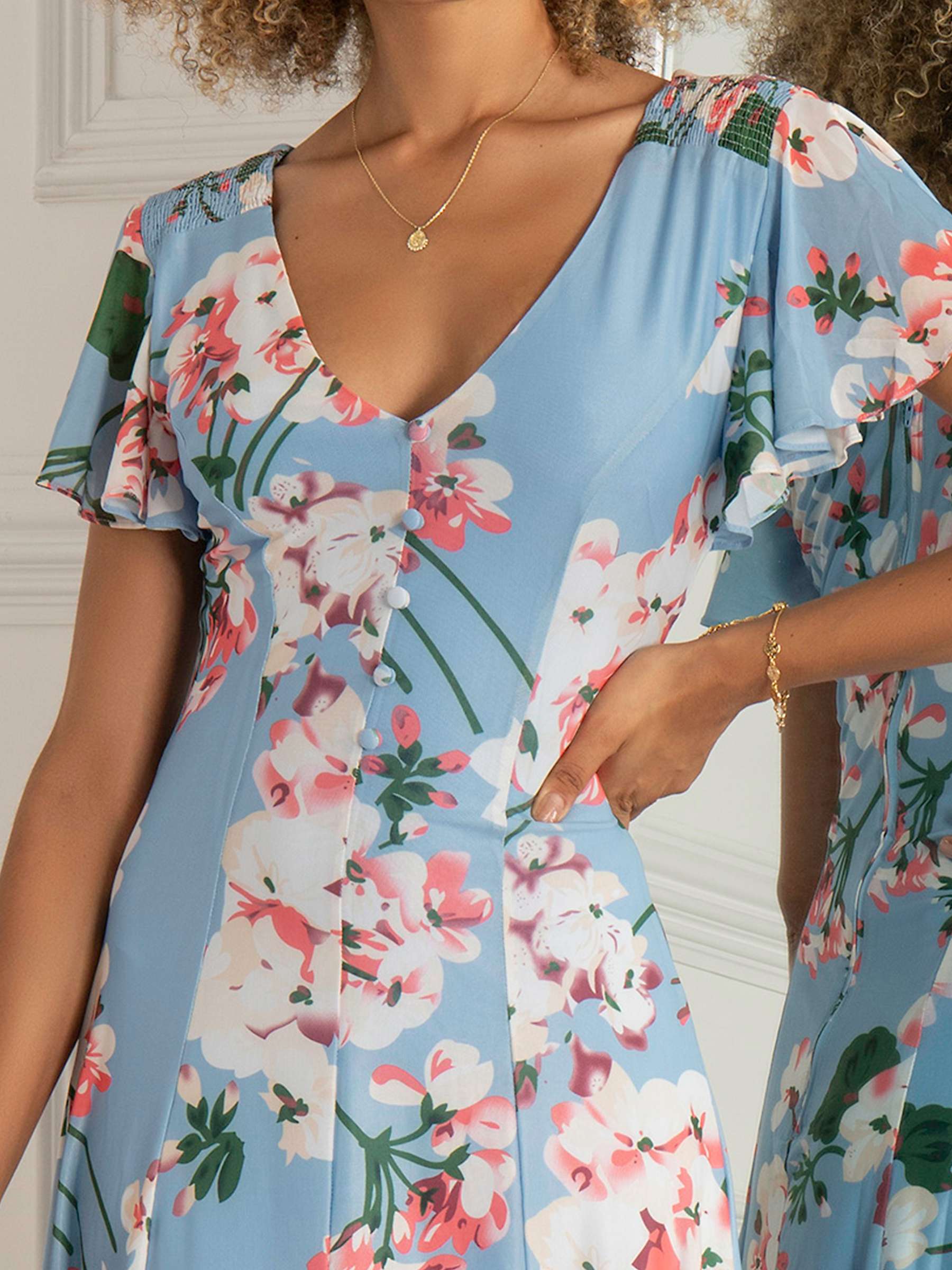 Buy Jolie Moi Bellona Fit & Flare Floral Mesh Knee Length Dress Online at johnlewis.com