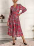 Jolie Moi Vanessa Floral Print Midi Dress, Red/Multi