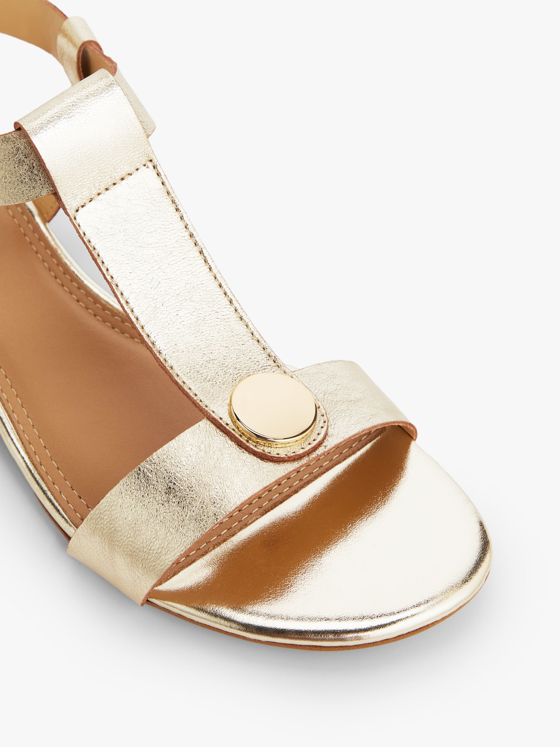 Buy John Lewis Kiana Low Wedge Heel Sandals, Gold Online at johnlewis.com