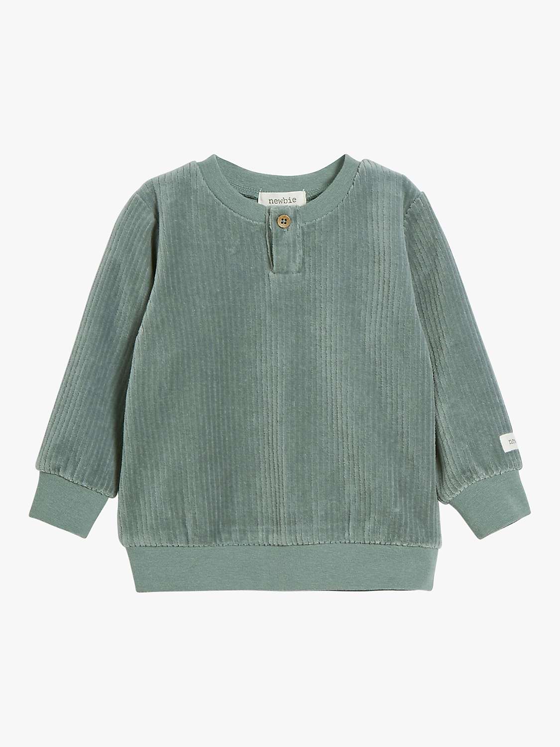 Buy Newbie Baby Ribbed Velour Sweatshirt, Stormy Sea Online at johnlewis.com